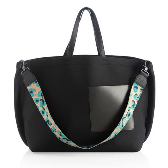 The "Forever" Black Neoprene Oversized Tote Bag - Picture 1 of 2